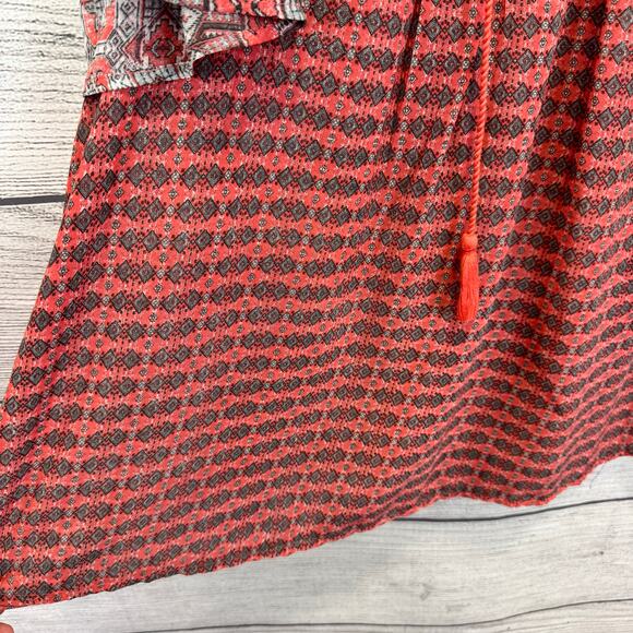 Lucky Brand Plus Size Coral & Gray Printed Boho Blouse Size 2X - Picture 5 of 7